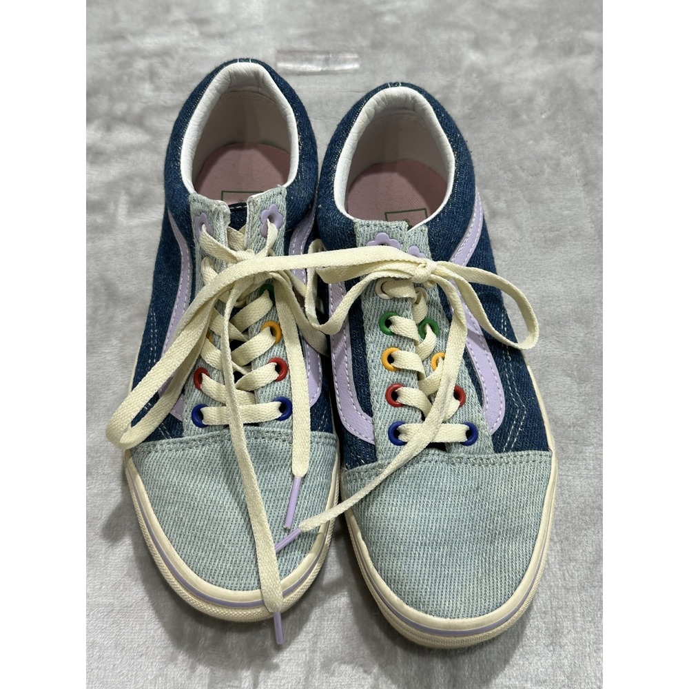 Vans Off the Wall Old Skool Athletic Shoe Womens Size 6.5 Mens 5 Canvas EUC‎